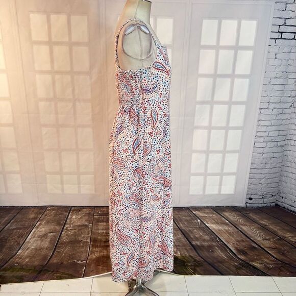 🔥5/25 sale🔥 Sage collective white red blue floral paisley sundress size 8 - Picture 5 of 10